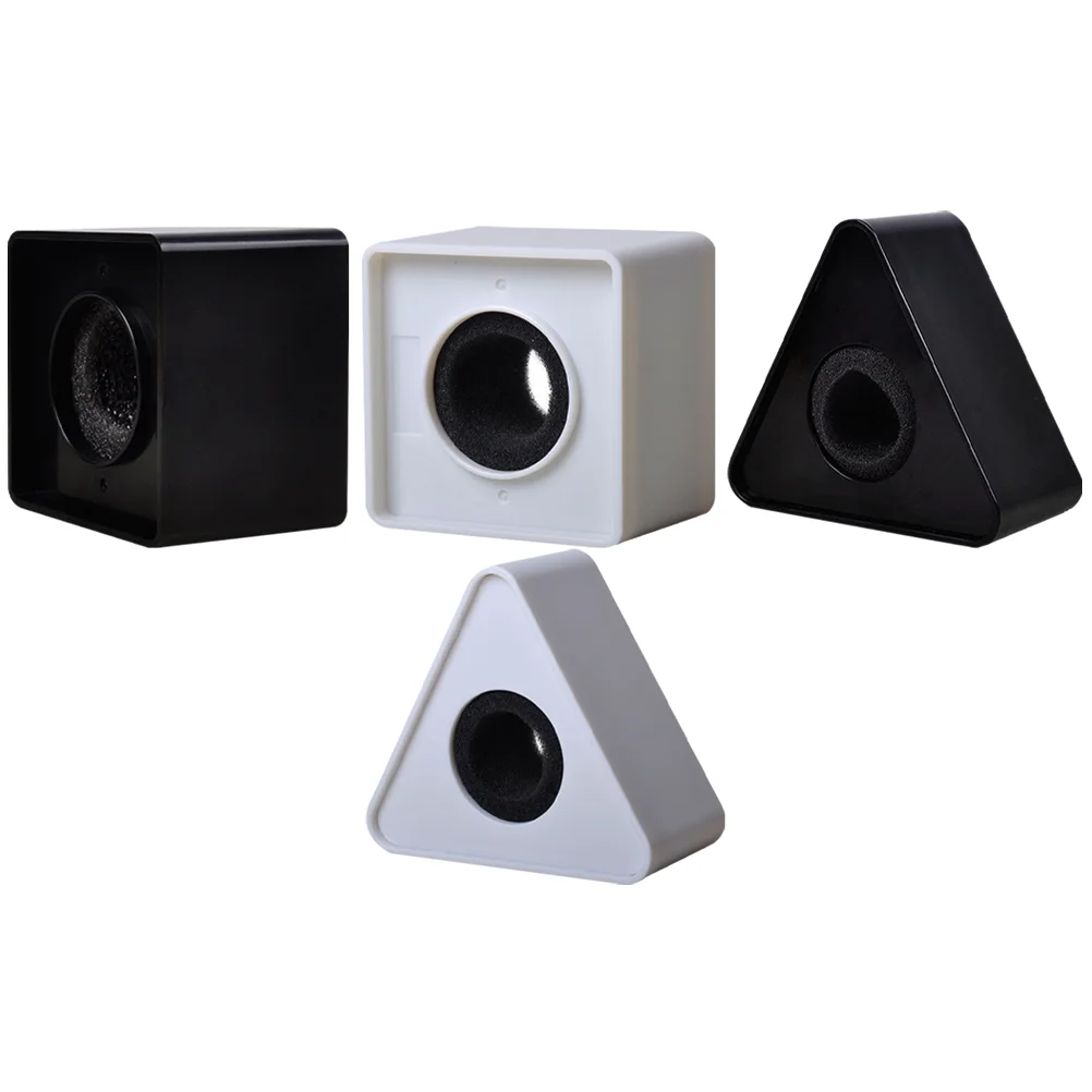 

4 Pcs Signs Interview Mic Microphone Flag Station Cover Abs Logo Cube Old Customers Mini