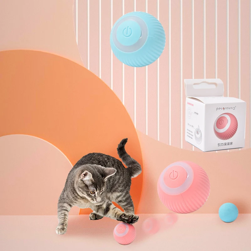 

Умные игрушки для кошек, автоматическая интерактивная игрушка для домашних животных, красочный самовращающийся шар для котят, электронная вращающаяся кошка