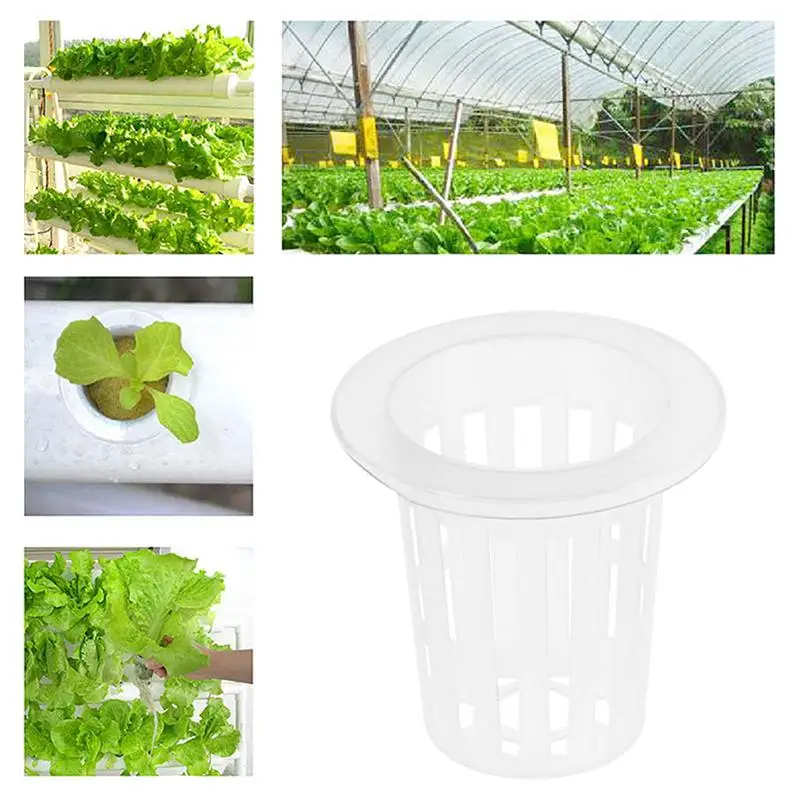 

50pcs Plant Basket Holder Slotted Mesh Soilless Culture Vegetable Net Pots Baskets Cups For Hydroponics Aquaponics Orchids