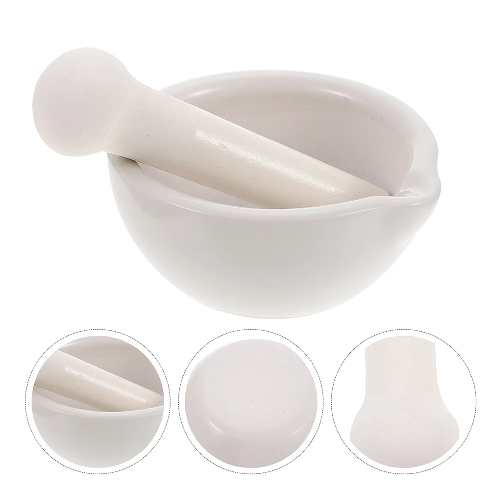 

2 Sets Medicine Grinding Bowl Pestle Bowl Garlic Grinding Bowl Spices Fine Ceramic Mortar