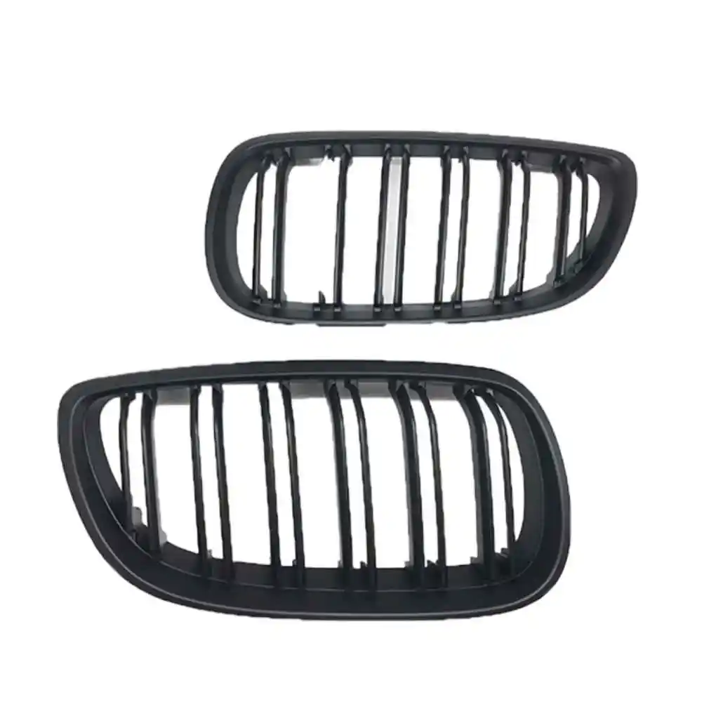 

1 Pair Front Kidney Grille For BMW 3 Series E92 E93 2 Door 2006-2009 Double Slat Line Matte Black Front Bumper Grill