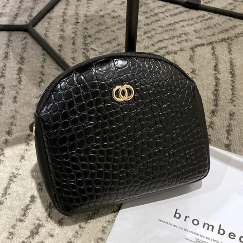 

Women's Alligator Small Bag Shell Shoulder Bag New Korean Girls Lovely Fashion Lady Round Mini Bag Femal Purse Wholesale Handbag