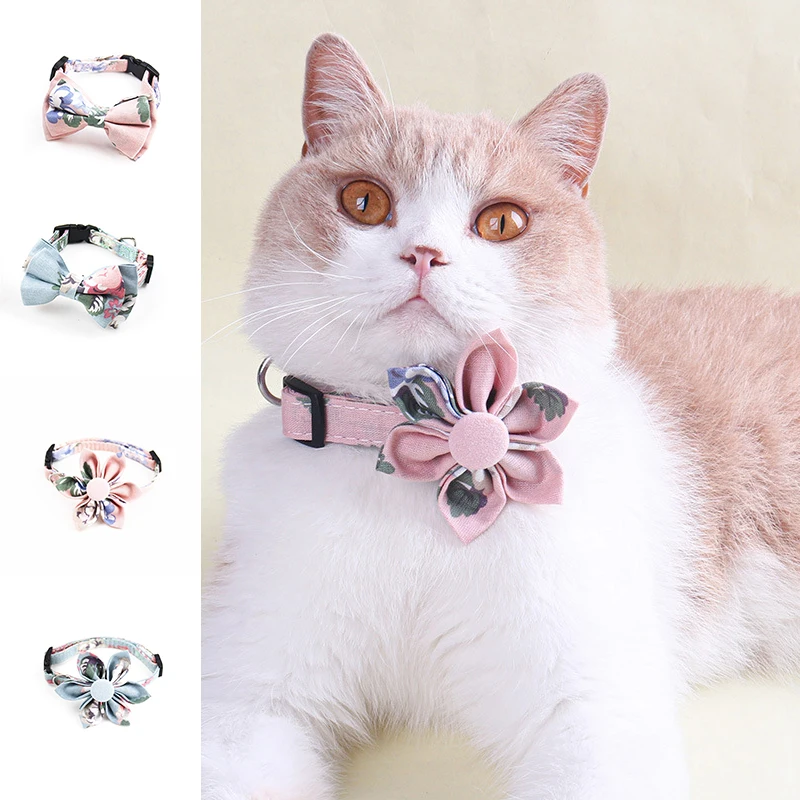 Удобное кольцо на шею для домашних животных кошек и собак с цветочным ошейником
