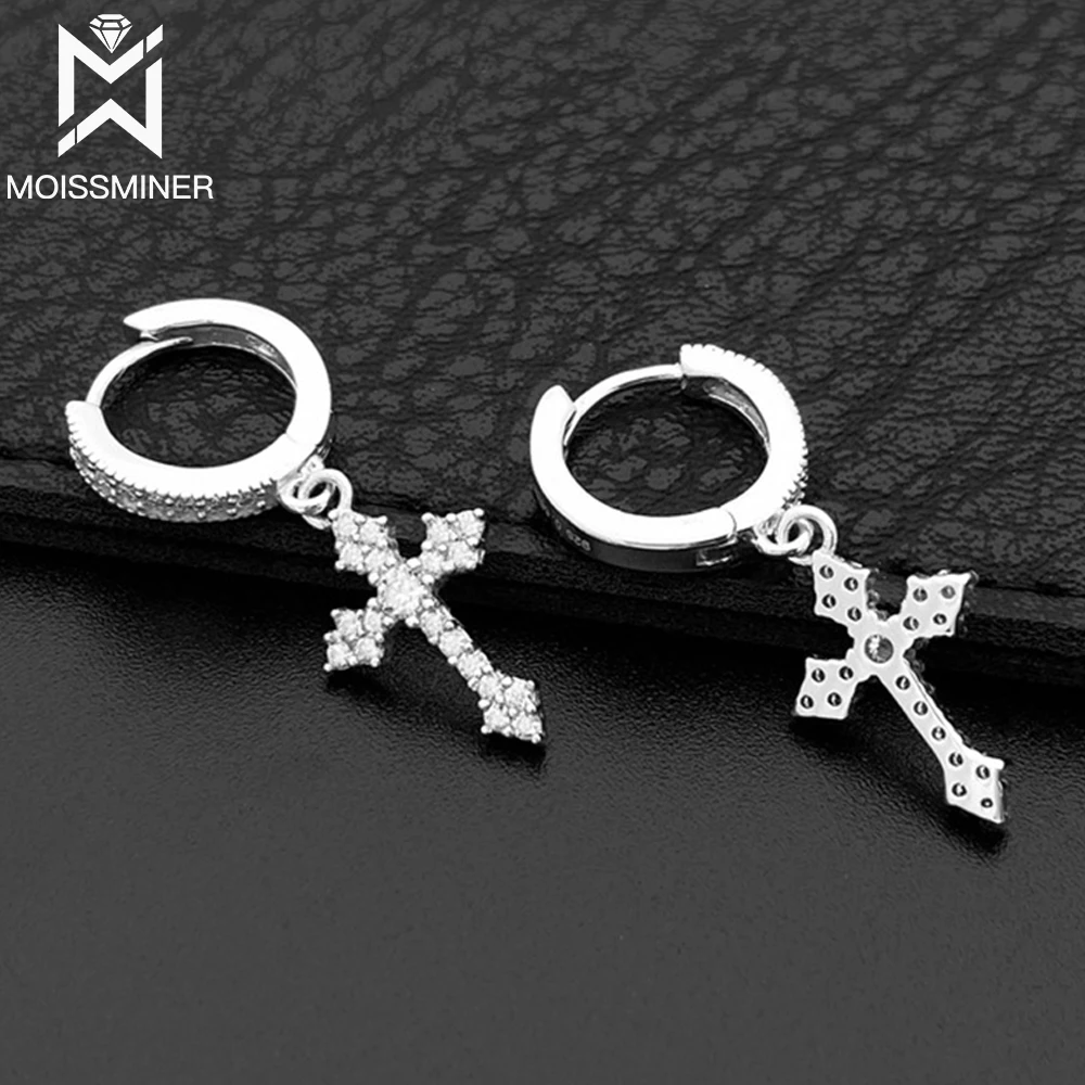 Женские и мужские серьги-гвоздики из серебра 925 пробы с муассанитом | Украшения