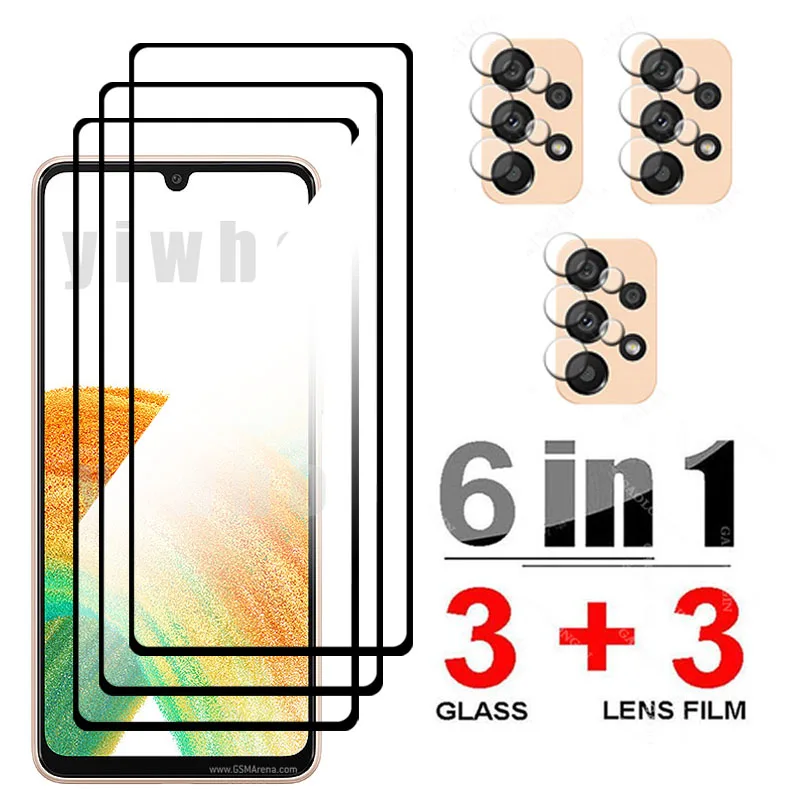 

Tempered Glass for Samsung Galaxy A33 A53 A73 5G A23 Camera Lens Full Cover Screen Protector Samsun Sansung A33 A53 A73 5G Glass