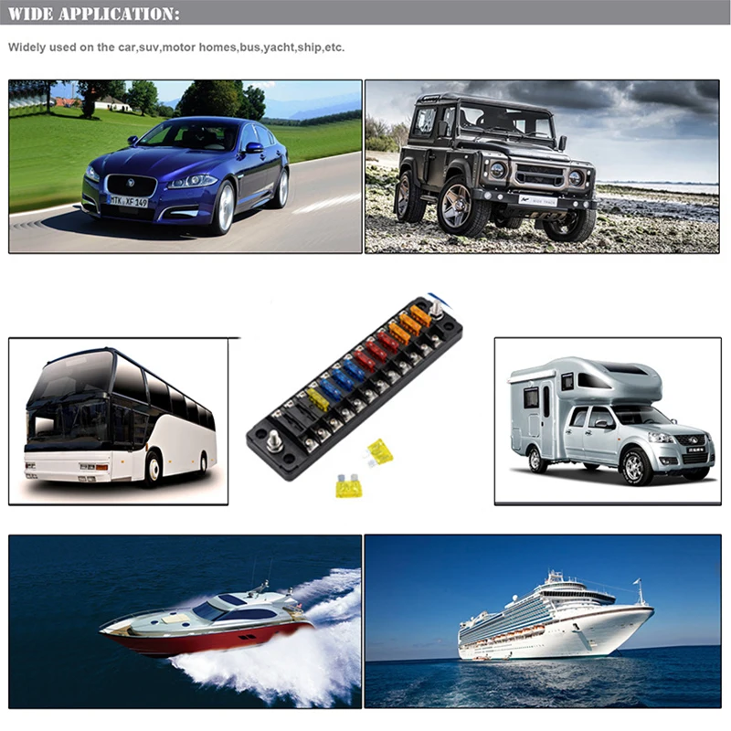 Блок предохранителей 32 в 75 а огнестойкий блок с 12 отверстиями двойным