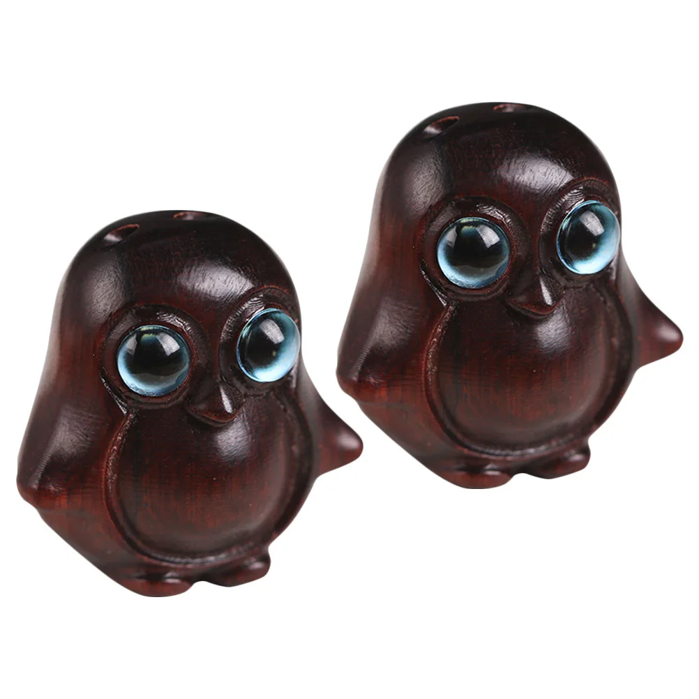 

Penguin Pendant Keychain Statue Figurine Lucky Sculpture Key Decor Wooden Fortune Amulet God Tea Pet Animal Lord Cute Vintage