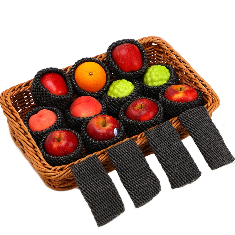 

1000pcs Fruit Pearl-cotton Mesh Bag Transport Express Shock-proof Anti-collision Net Sleeve Thickening Black Food Packing Bags