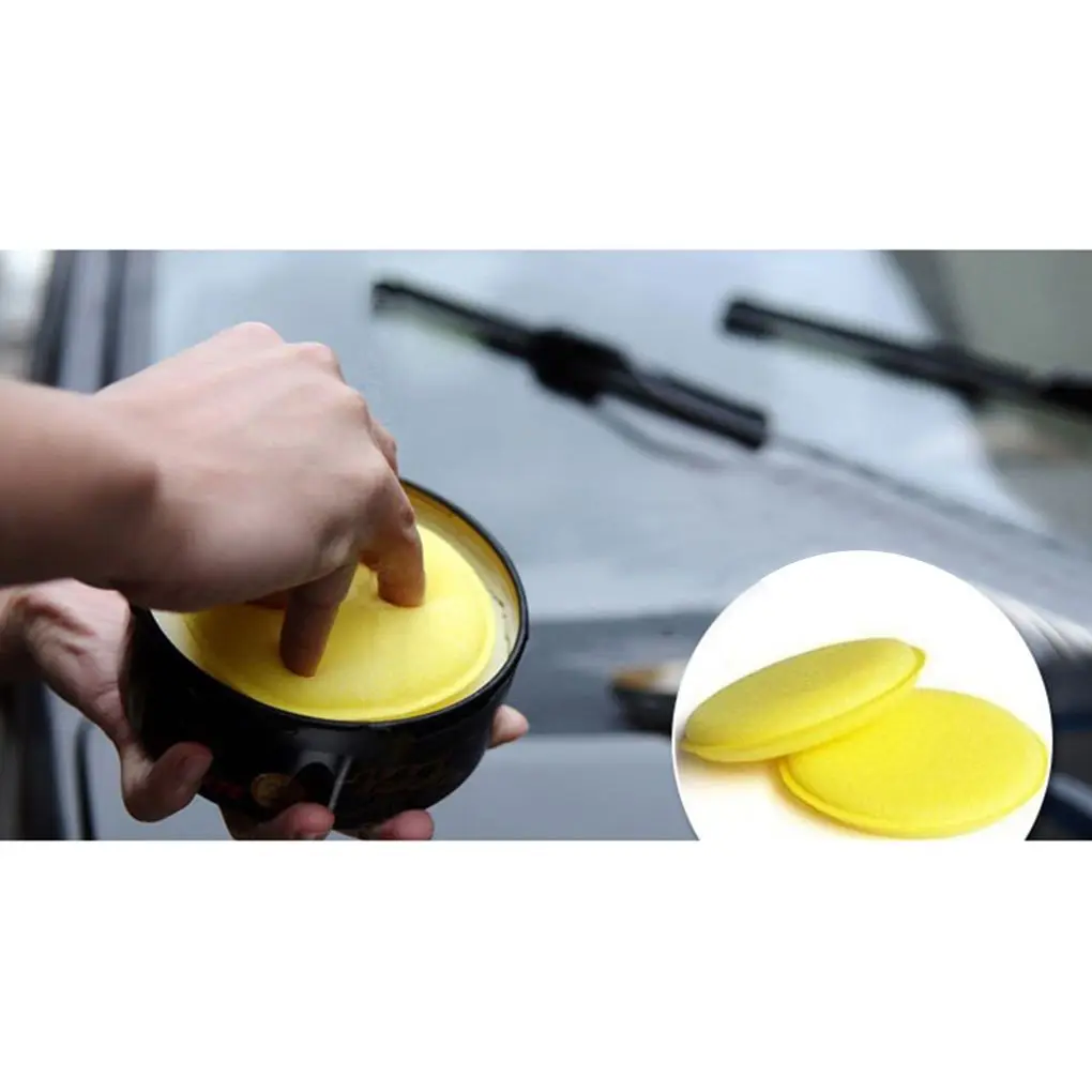 

12pcs Waxing Sponge Simple Small Wax Sponge Tool Rounded Dual-sided Applicator Pad Polish Car Cleaning Buffers