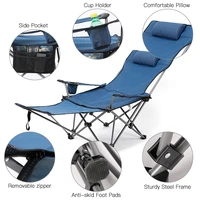 outdoor folding fishing camp chair backrest with footrest portable bed nap chair for camping fishing foldable beach lounge chair