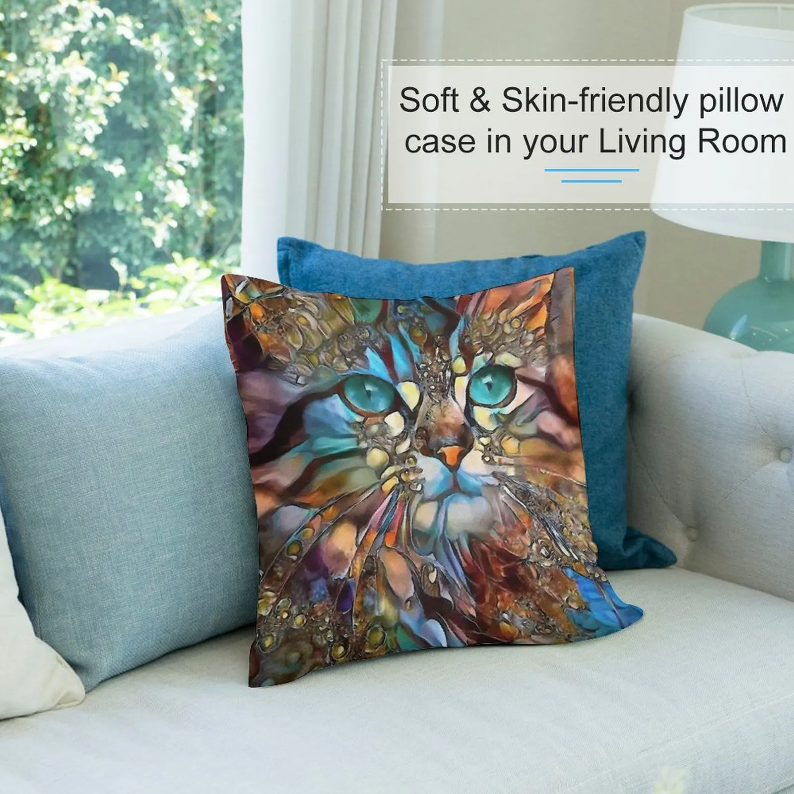 Наволочки для подушек Andyna с изображением кота кошки леи Роше наволочки