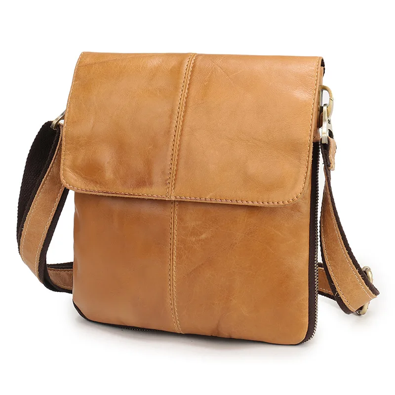 Messenger Bag Men Genuine Leather Causal Crossbody Bags for Men Men's Designer Shoulder Bags Leather Flap Male
