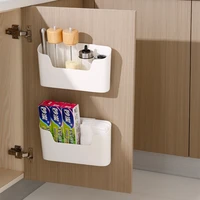 wall mounted organizer storage box adhesive no punching multifunctional kitchen bathroom seasoning makeup magazine rack