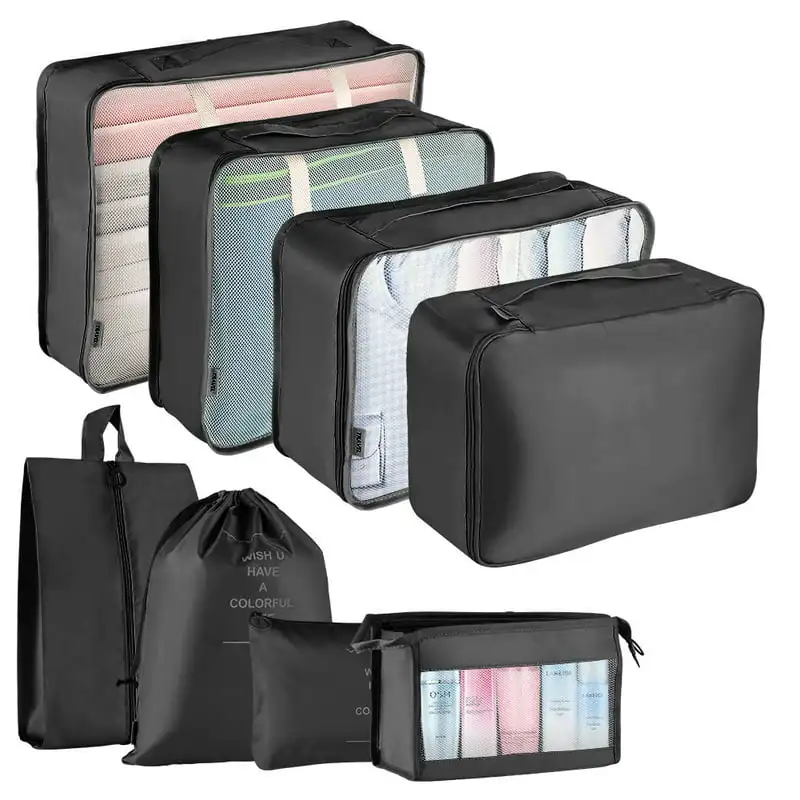 

Foldable, Lightweight, Durable, Stylish 8Pcs Travel Cubes Set – Perfect for Trip! Packing Storage Bag for Suitcase, Luggage Or