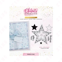 newest decoration embossing template diy greeting card handmade craft metal cutting dies confetti star clear silicone stamps set