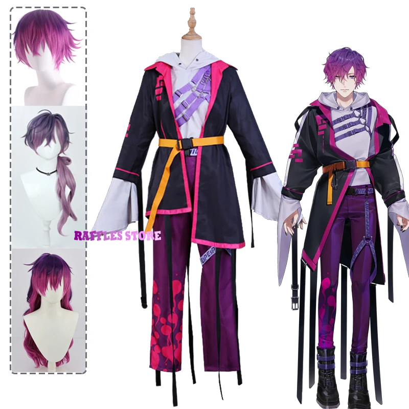 

Vtuber NIJISANJI Uki Violeta Cosplay Cosplay Wig Dark Purple Gradient Long Hair Anime Halloween Cosplay Wig Suit For Women Men