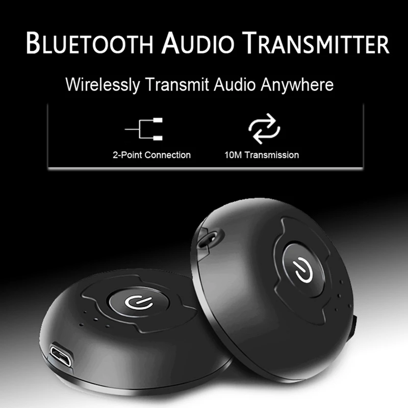 Многоточечный Bluetooth 5 0 аудиопередатчик для ТВ ПК подключение 2 наушников 3 мм AUX