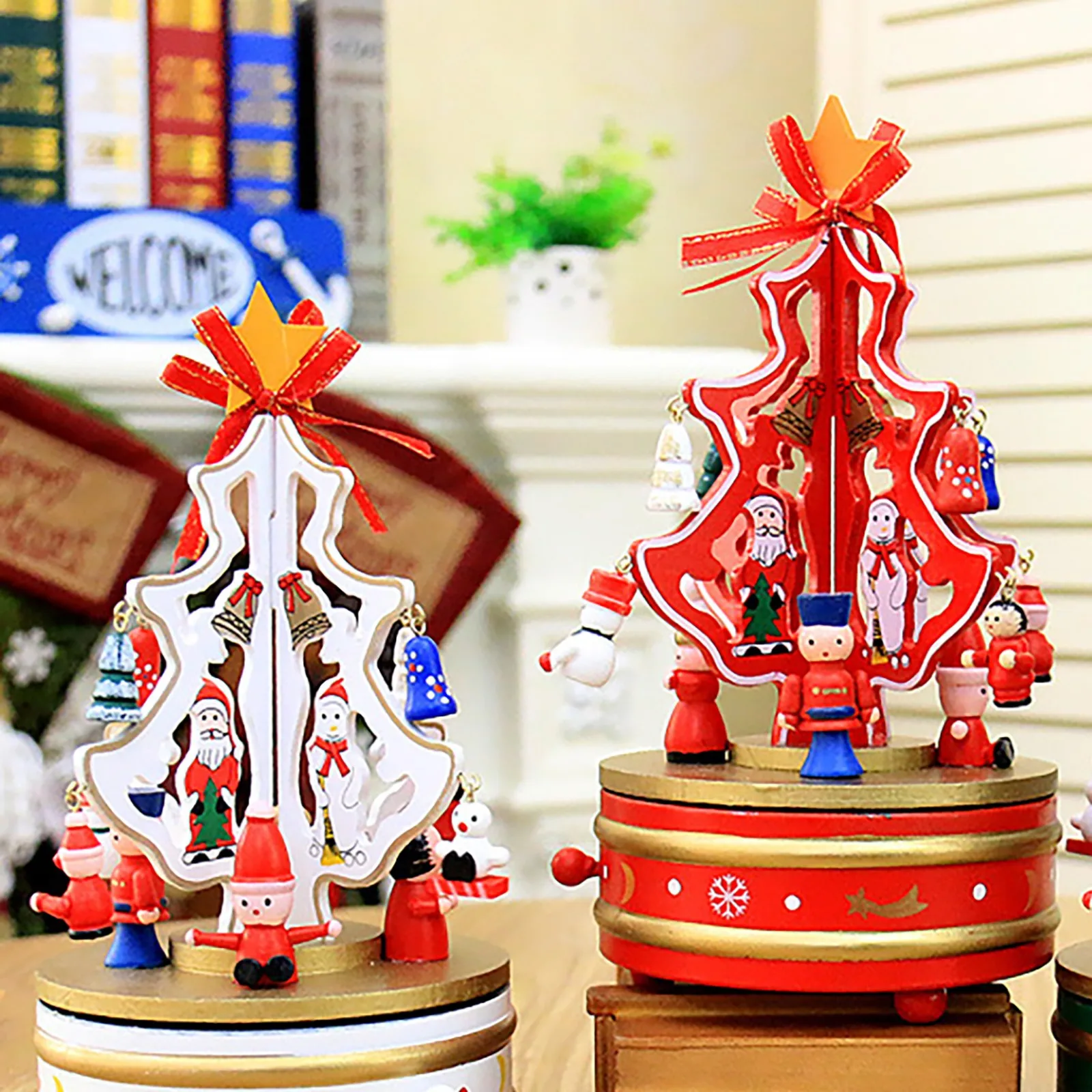 Детская Рождественская елка вращающаяся музыкальная шкатулка строительные