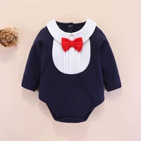 baby rompers spring sleeve boys jumpsuits sunsuit fashion turn down neck newborn infant overalls one piece clothes 0 2y