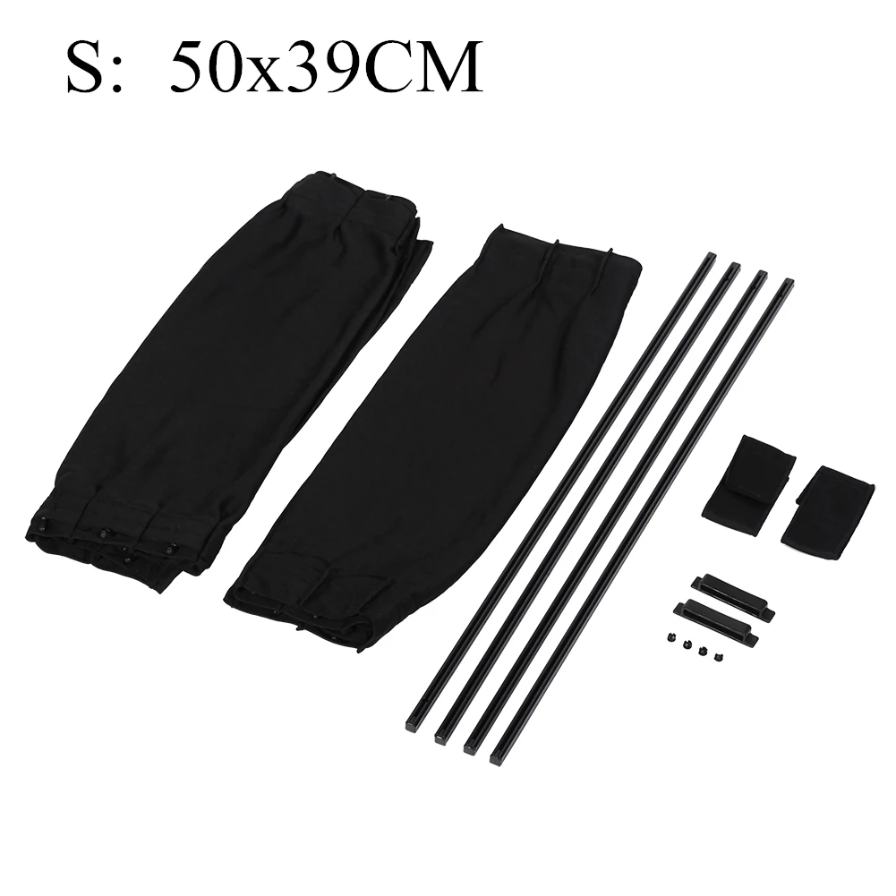 2 шт. универсальный автомобильный козырек от солнца, занавеска на боковое окно, автоскладная защита от ультрафиолета, черная ткань, солнцезащитный козырек, жалюзи, чехол для стайлинга автомобилей