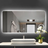 rectangle touch hanging bathroom mirror light makeup glass fogless bathroom mirror luminated dressing espelho home improvement