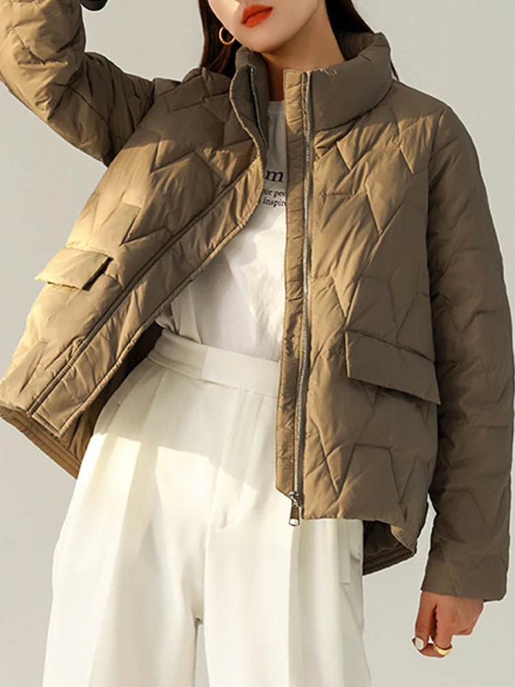 GOPLUS Winter Warm Women Coats Padded Jacket Ladies 2023 Stand Collar Parka Femme Damen Mantel Giacca Invernale Donna C60424