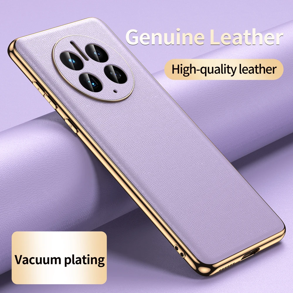 

Genuine Cowhide Leather Phone Case for Huawei Mate 50 40 RS 30 P30 P40 P50 P60 Pro Back Cover For Honor Magic 5 4 3 80 70 Pro