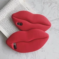 3d red lips stereoscopic phone cases for iphone 13 12 11 pro max xr xs max x back cover