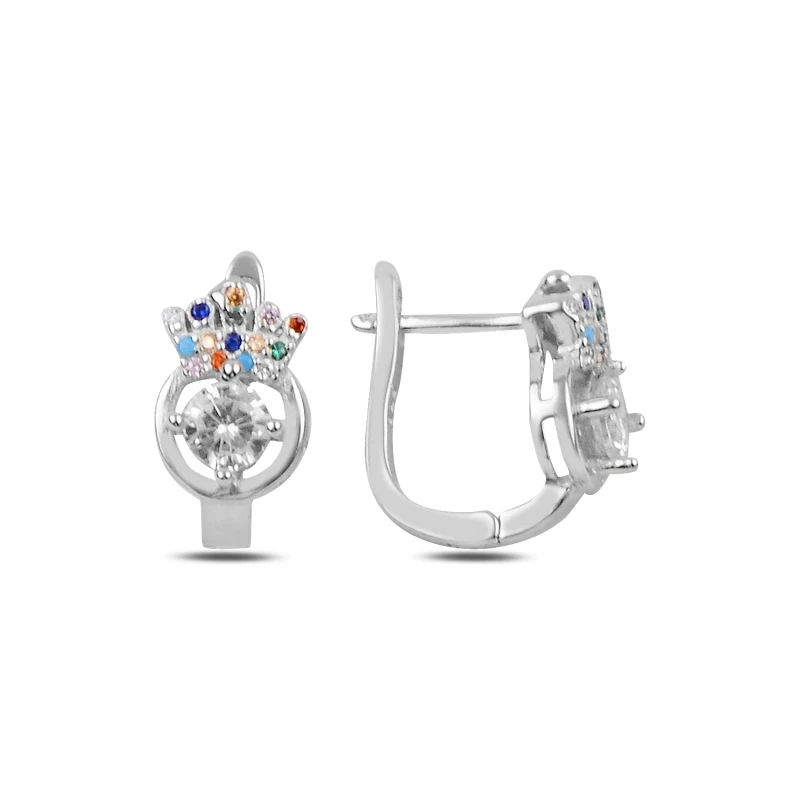 

Silver 925 Sterling Zircon Cubic Zirconia J Earrings