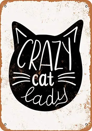

Metal Sign - Crazy Cat Lady - Vintage Look Wall Decor for Cafe Bar Pub Home Beer Decoration Crafts