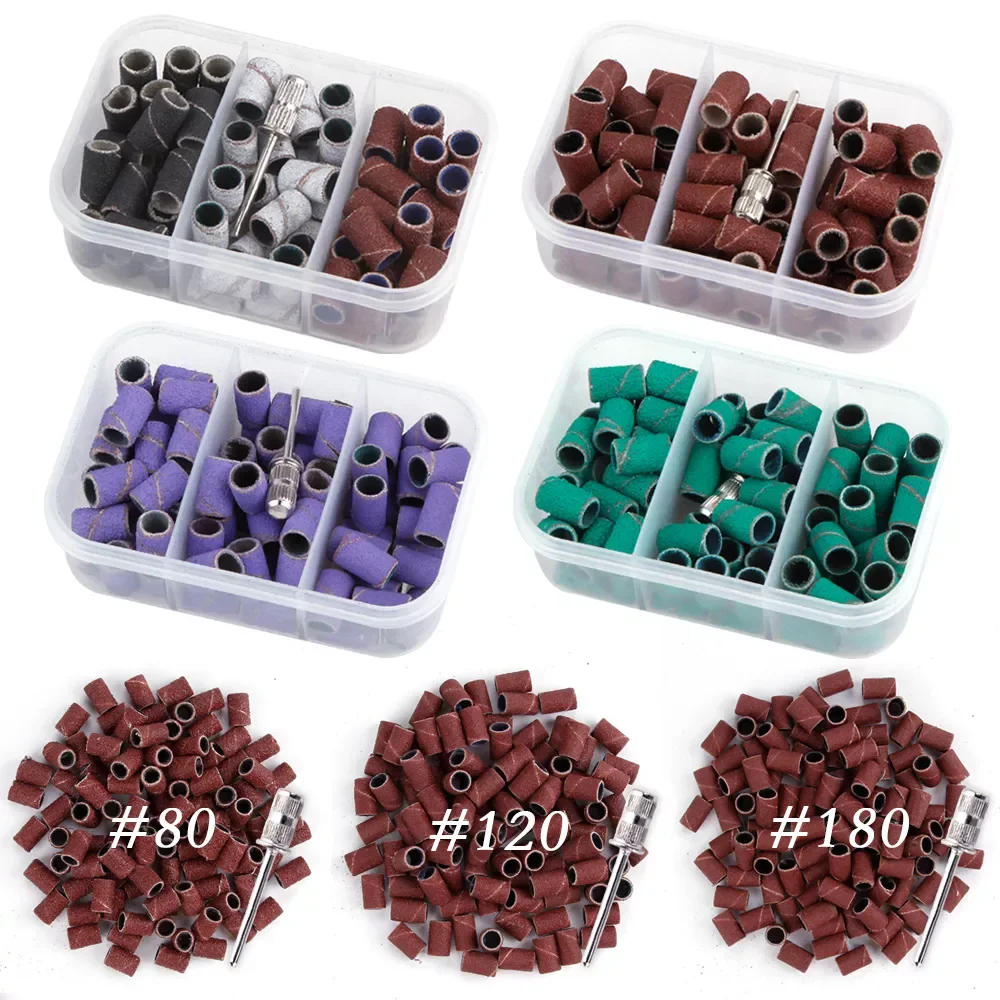 

50/75/100Pcs Nail Drill Bits Pedicure Caps Sanding Bands Nail Sander Tip Manicure Heads Gel Removal Cutters Drilling Accessories