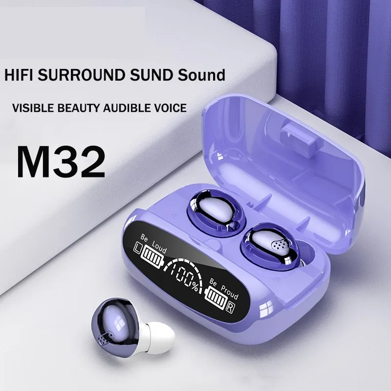 

Новая беспроводная Bluetooth-гарнитура M32 с двумя ушками и цифровым дисплеем, большая сенсорная гарнитура с шумоподавлением и низкой задержкой, ...
