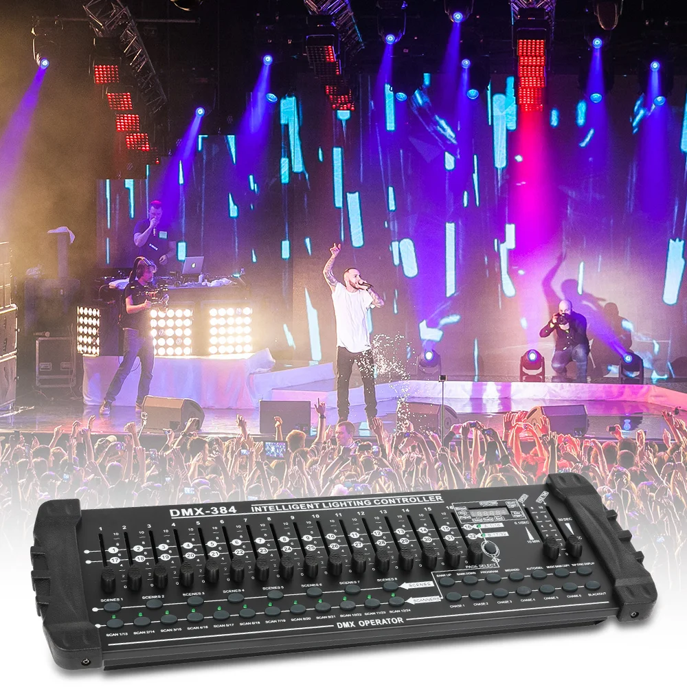 Фото 384-канальный контроллер освещения DMX512 Dj Light Controller Консольный оператор для живых концертов KTV DJs Clubs Оборудование №1