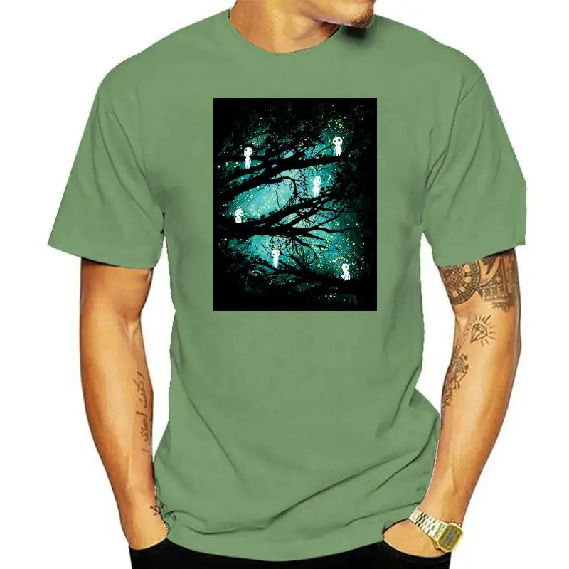 

Mononoke Forest Spirit Kodama Totoro Miyazaki черная футболка с принтом Fn9400 мужская футболка Летняя с круглым вырезом 100%