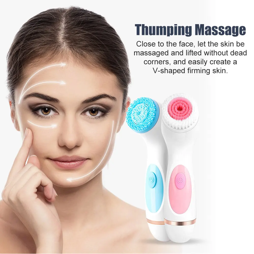 

3 In 1 Electric Facial Cleansing Brush Deep Cleaning Rotating Face Brush Silicone Waterproof Facial Care Skin Exfoliation Beauty