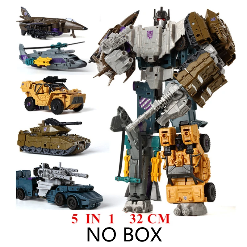 Фото COMBINER WARS KO Haizhixing 5IN1 игрушки-трансформеры Bruticus Defensor Superion 32 см Devastator с наклейкой Autobot Decepticon №1