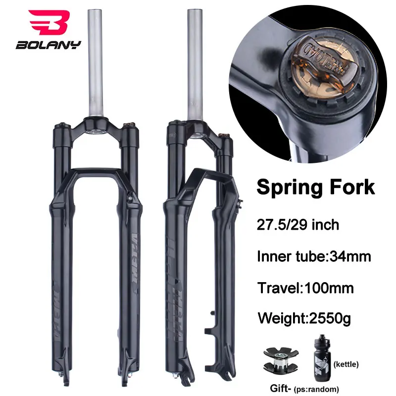 

Bolany MTB Fork 27.5/29er Aluminum Alloy Spring Suspension Bicycke Front Forks Lock Shock 100mm Travel Cycling Bike Accessory