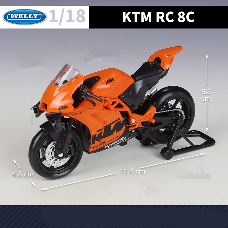Welly 1:18 KTM RC 8C модель гоночного мотоцикла из сплава литая под давлением