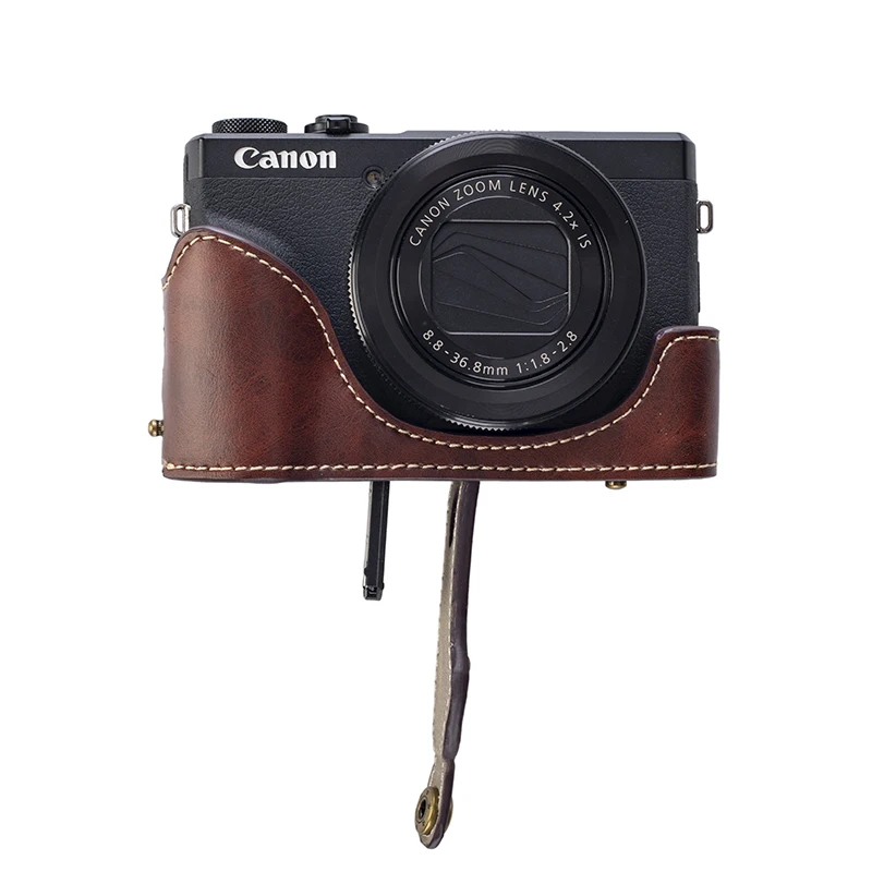 PU Leather Camera Case Bag Body Cover For Canon G7X Mark2 MarkIII G7x2 G7x3 canon PowerShot G7 X Mark II III Portable Shoulder |
