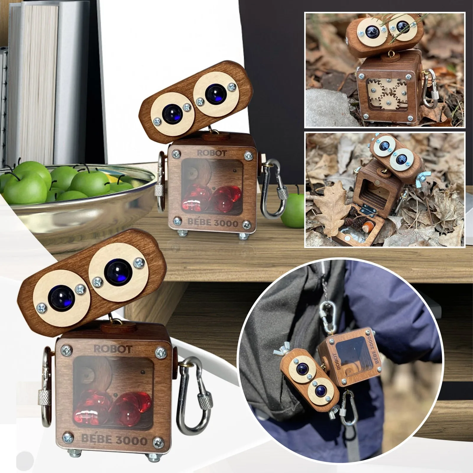 

Funny Wooden Robot Ornament Adorable Wooden Robot Figures Desktop Craft Decoration Mini Beautiful Xmas Children Gift New
