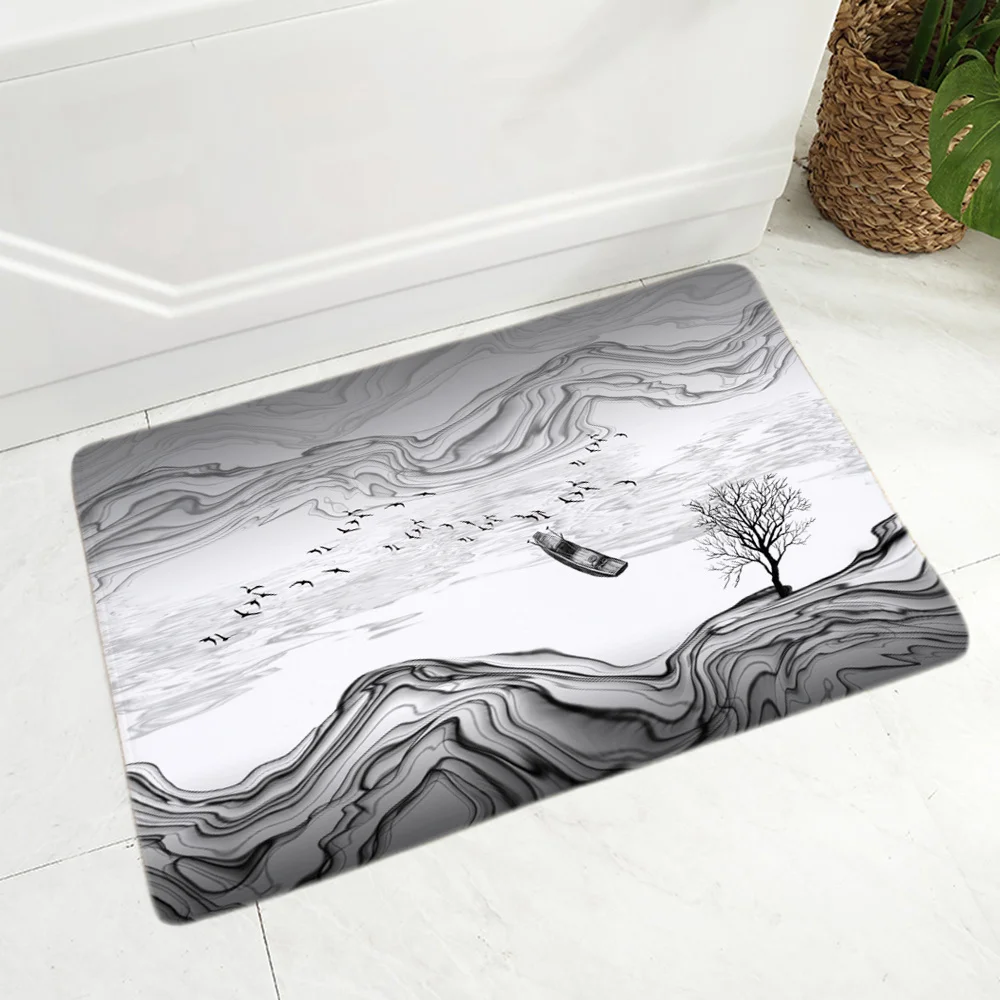 

Soft Bathroom Floor Kitchen Doormat Carpet Hallway Anti Mat Slip 3D Rug Coffee table Chinese Ink Prayer Rug Area Rugs Parlor Mat