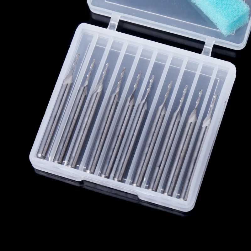 

TOOZO Фрезы спиральные твердосплавные 1/8", 1 мм, 10 шт