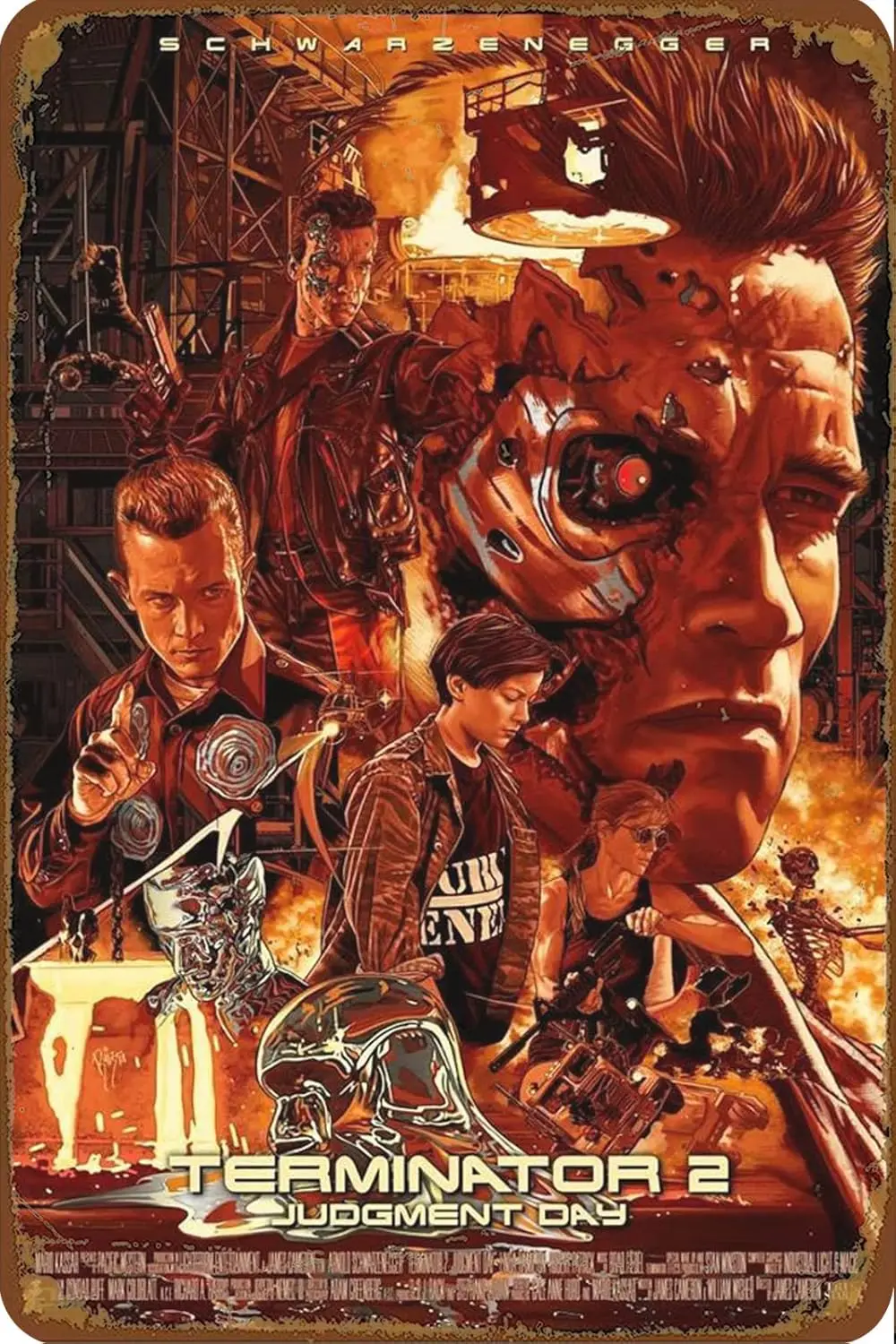 The Terminator Ретро винтажный жестяной знак Забавный постер-8 × 12 дюймов Оловянная