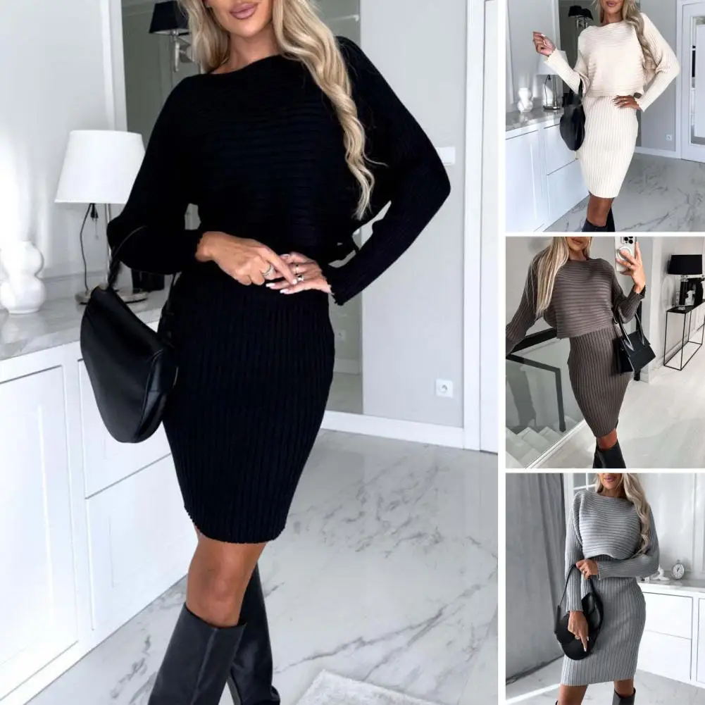 Женское трикотажное платье-миди в полоску