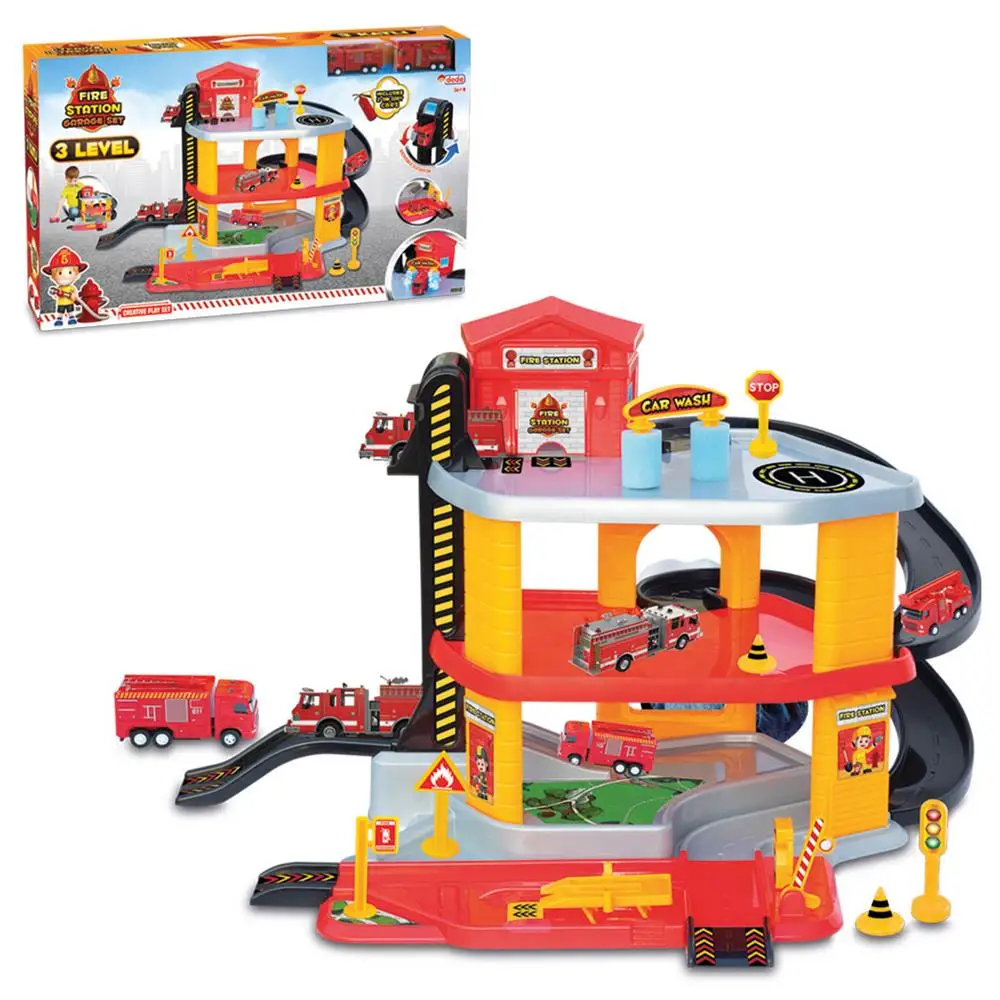 Fen Toys 3-слойный пожарный гаражный игровой набор |