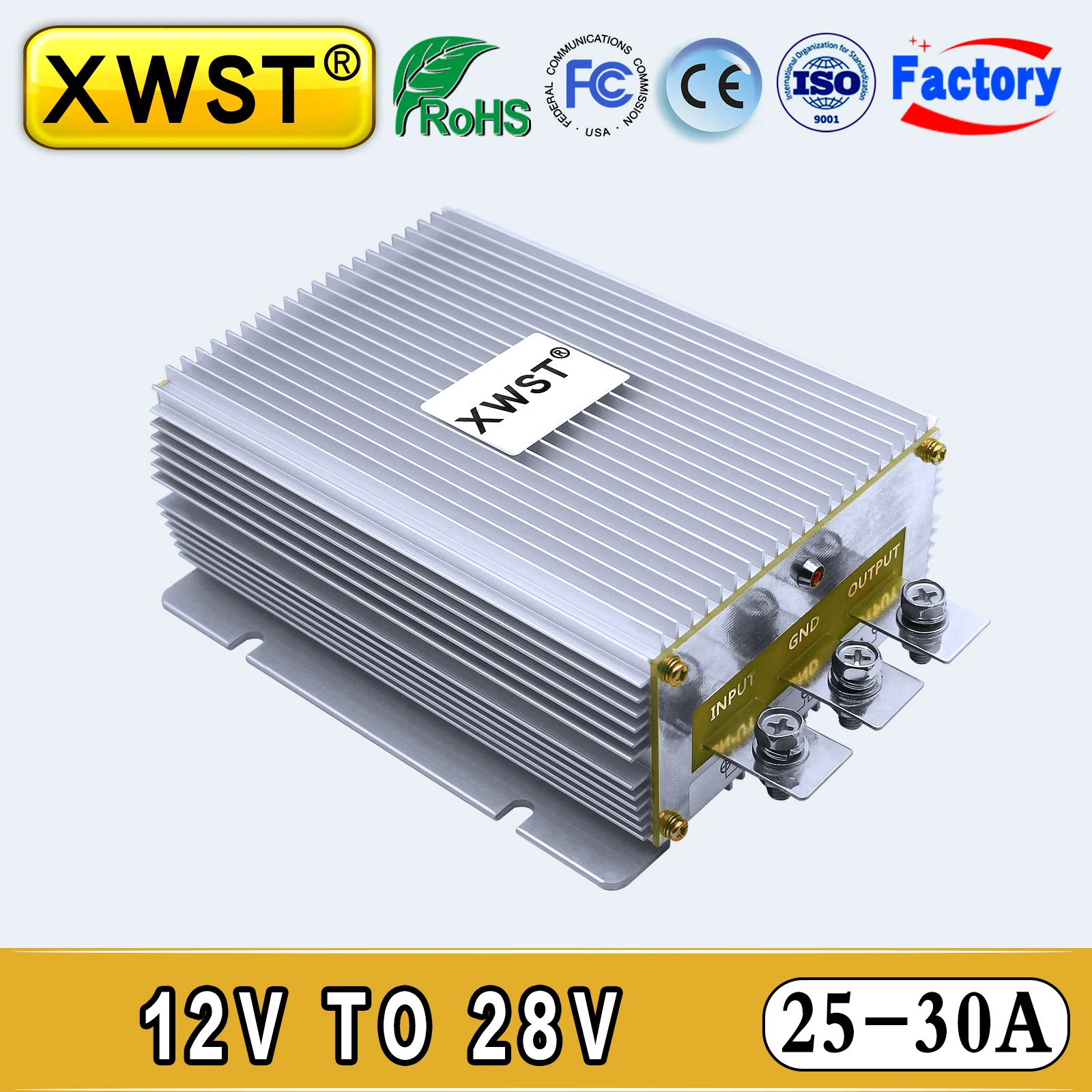 

XWST Car Power Inverter 12V to 28V Step Up DC DC Converter 25A 30A Voltage Regulator Boost Transformer Module Waterproof with CE