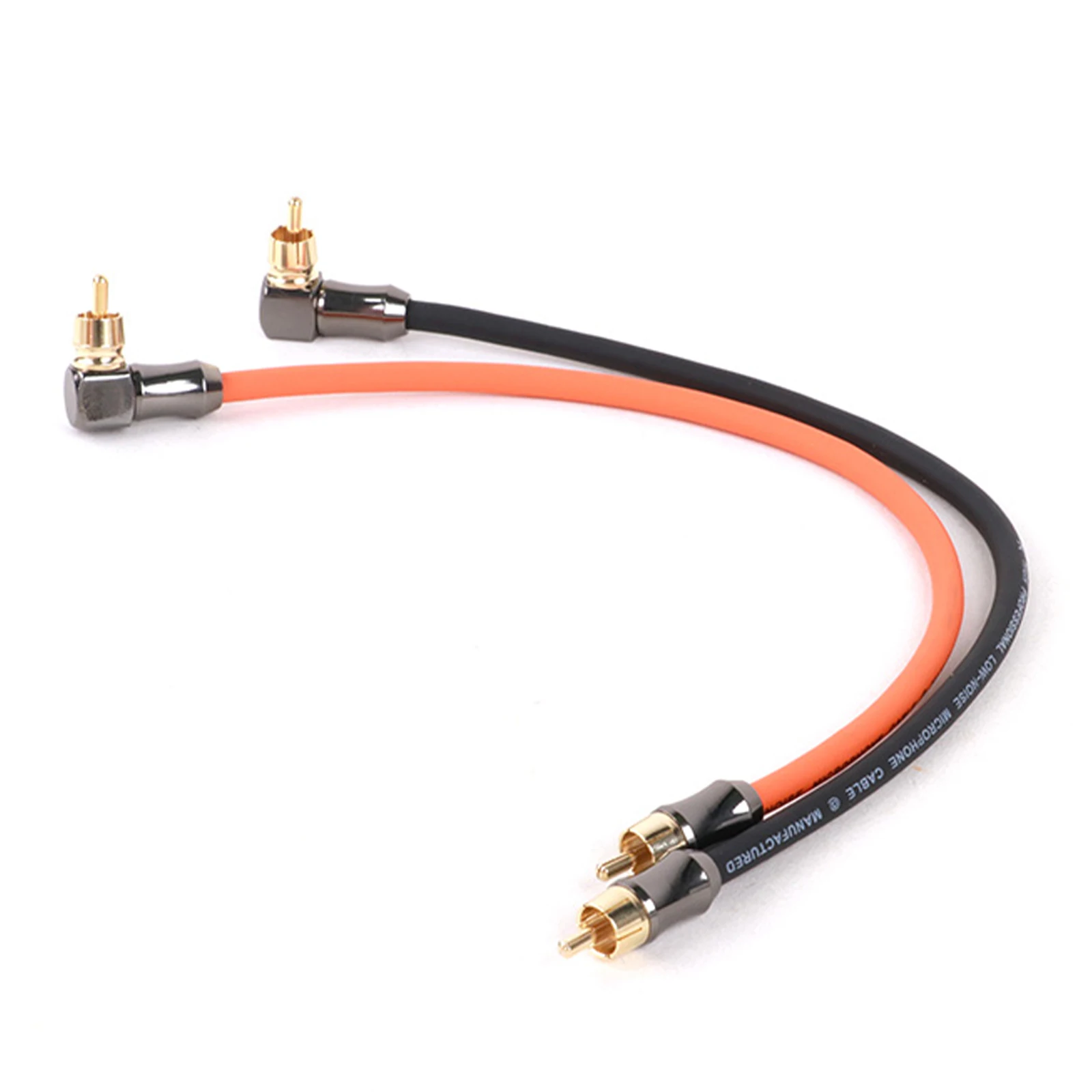 Фото 1 пара аудиокабелей RCA прямой угол 2 RCA прямые 2 RCA цветные кабели 4N OFC штекер-штекер для усилителя DAC TV автомобильное аудио №4