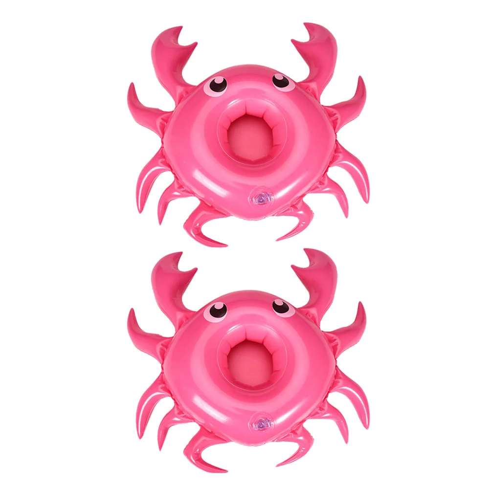

3PCS Hawaii Cups Tray Cartoon Crab Floating Cups Holder Funny Inflatable Crab Cups Stand Inflatable Crabs Cups Tray for Pool