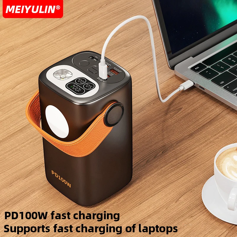 100 Вт PD большой емкости 60000 мАч Power Bank для ноутбука Портативный USB C Внешний