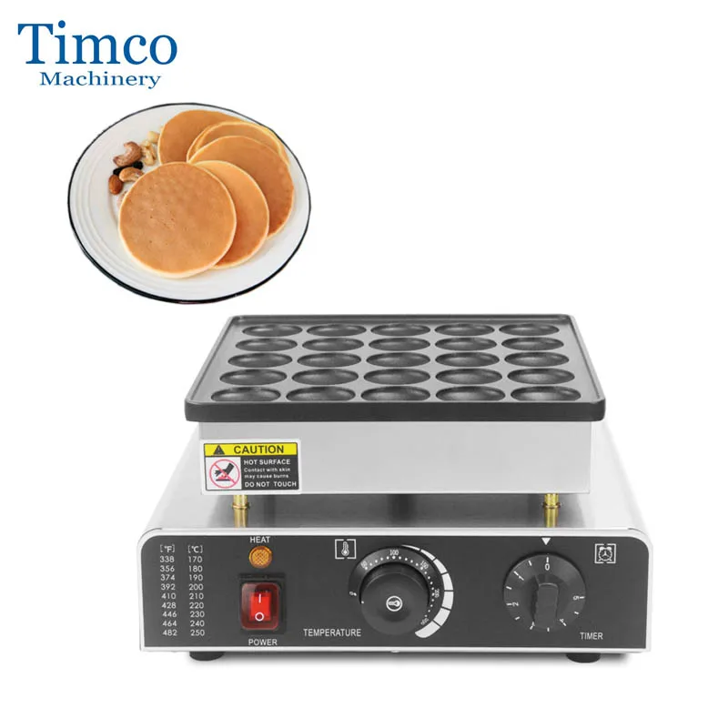

TIMCO Commercial Electric Pancake Maker Poffertjes Grill 25 Holes Pancake Waffle Making Machine Muffin Maker